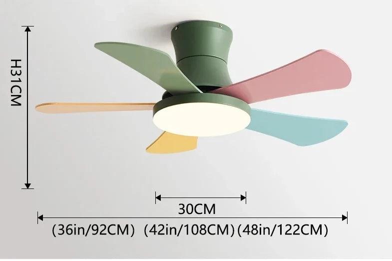 ZenithBreeze Kids - Ventilador de Teto Infantil com iluminação - Casa Amarela