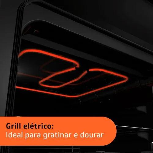 Fogão Brastemp 4 Bocas Inox com mesa de vidro, dupla chama e grill elétrico - BFO4VBR - Casa Amarela