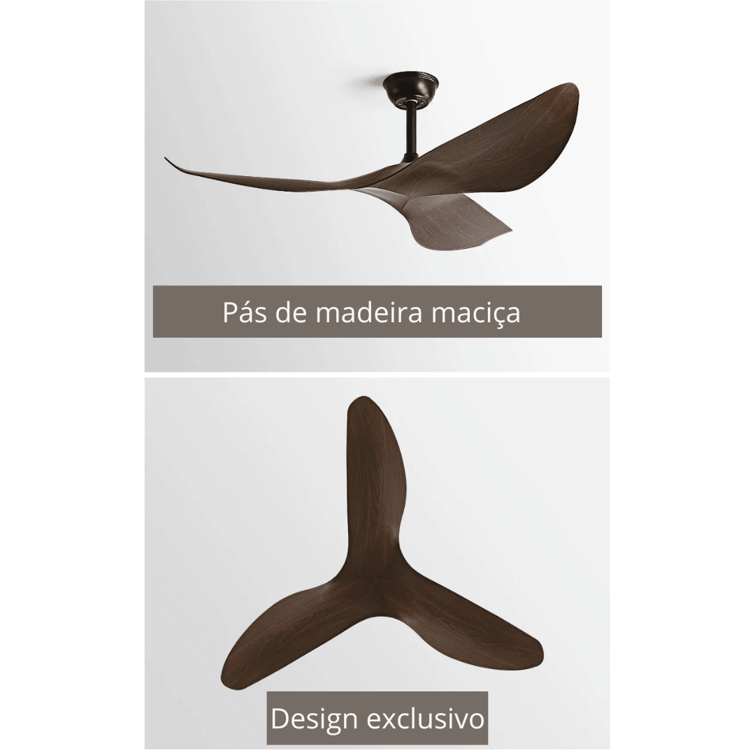 Ventilador de teto moderno Estilo Industrial com controle remoto - ZenithBreeze UrbanWind X2 - Casa Amarela