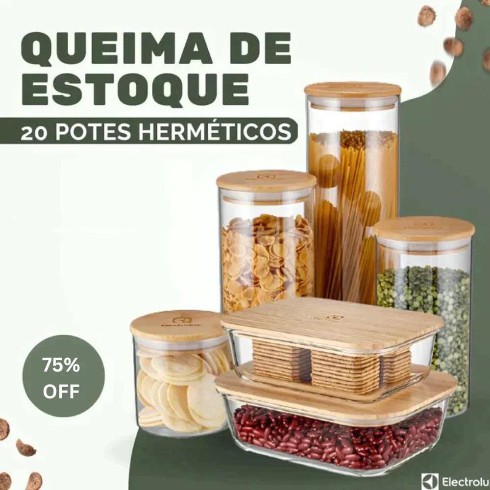 20 Potes Herméticos Compre 10 e Ganhe 10 Promoção Exclusiva 2024 - Organização e Frescor Garantidos! - Casa Amarela