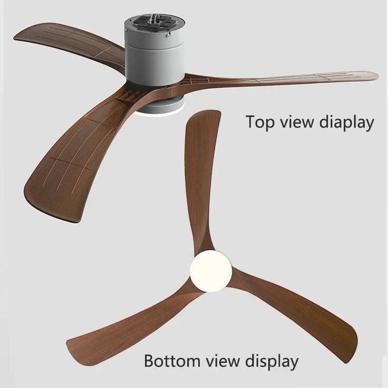 Ventilador de teto moderno com Iluminação e Controle Remoto - ZenithBreeze X2 - Casa Amarela
