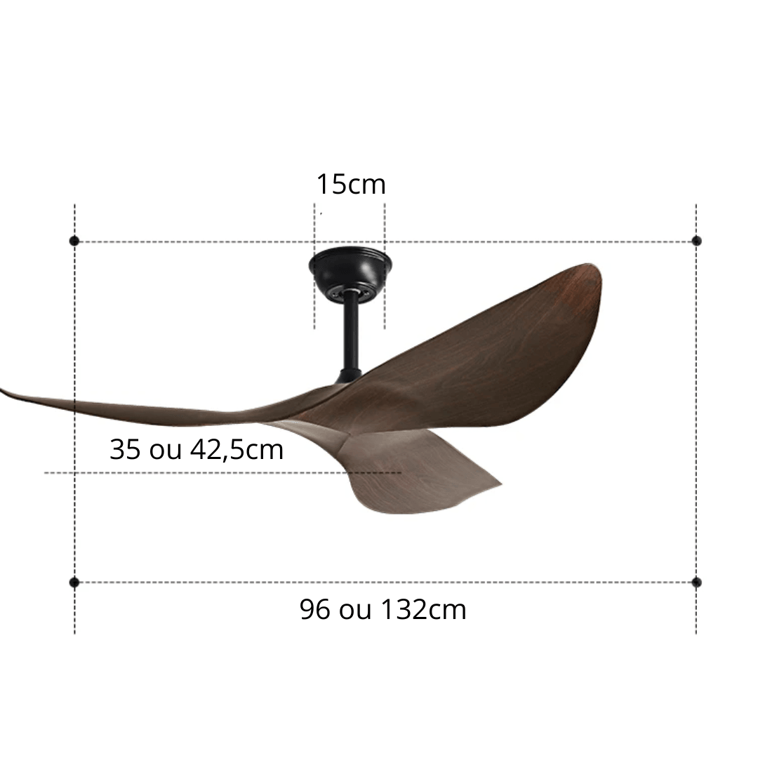 Ventilador de teto moderno Estilo Industrial com controle remoto - ZenithBreeze UrbanWind X2 - Casa Amarela