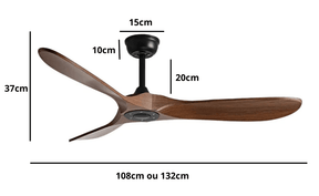 Ventilador de teto moderno Estilo Industrial com controle remoto - ZenithBreeze UrbanWind - Casa Amarela