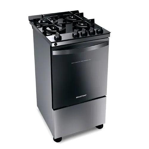 Fogão Brastemp 4 Bocas Inox com mesa de vidro, dupla chama e grill elétrico - BFO4VBR - Casa Amarela