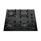 4 Bocas a Gás Itatiaia Electra Glass Mesa de Vidro Acendimento Superautomático Preto Bivolt