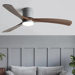 Ventilador de teto moderno com Iluminação e Controle Remoto - ZenithBreeze X2 - Casa Amarela