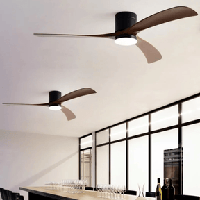 Ventilador de teto moderno com Iluminação e Controle Remoto - ZenithBreeze X2 - Casa Amarela