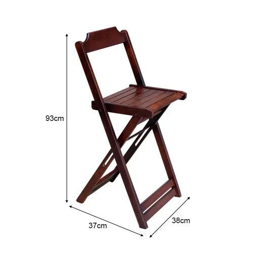 [LÍQUIDA DEZEMBRO] - Conjunto de Mesa Bistrô de Madeira com 4 Cadeiras Dobravel Ideal para Bar e Restaurante Imbuia - Casa Amarela