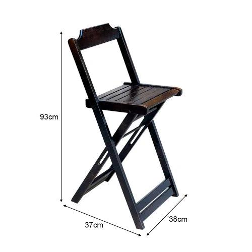 [LÍQUIDA DEZEMBRO] - Conjunto de Mesa Bistrô de Madeira com 4 Cadeiras Dobravel Ideal para Bar e Restaurante Tabaco - Casa Amarela