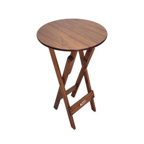 [LÍQUIDA DEZEMBRO] - Mesa Bistrô Dobrável de Madeira Redonda com 2 Banquetas Imbuia - Casa Amarela