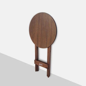 [LÍQUIDA DEZEMBRO] - Mesa Bistrô Dobrável de Madeira Redonda com 2 Banquetas Imbuia - Casa Amarela