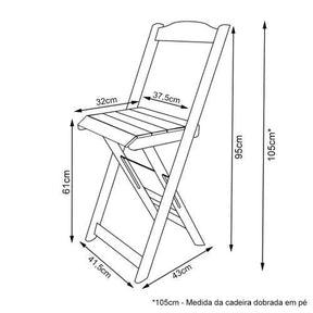 [LÍQUIDA DEZEMBRO] - Mesa Bistrô Dobrável de Madeira Redonda com 2 Banquetas Imbuia - Casa Amarela