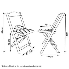[LÍQUIDA DEZEMBRO] - Conjunto de Mesa Dobrável 70x70 com 4 Cadeiras com Mesa Aparador Bar Restaurante - Preto - Casa Amarela