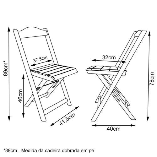 [LÍQUIDA DEZEMBRO] - Conjunto de Mesa Dobrável 70x70 com 4 Cadeiras com Mesa Aparador Bar Restaurante - Preto - Casa Amarela