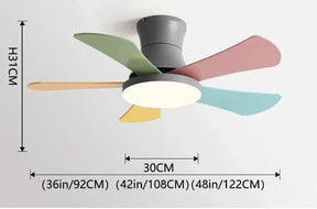 ZenithBreeze Kids - Ventilador de Teto Infantil com iluminação - Casa Amarela