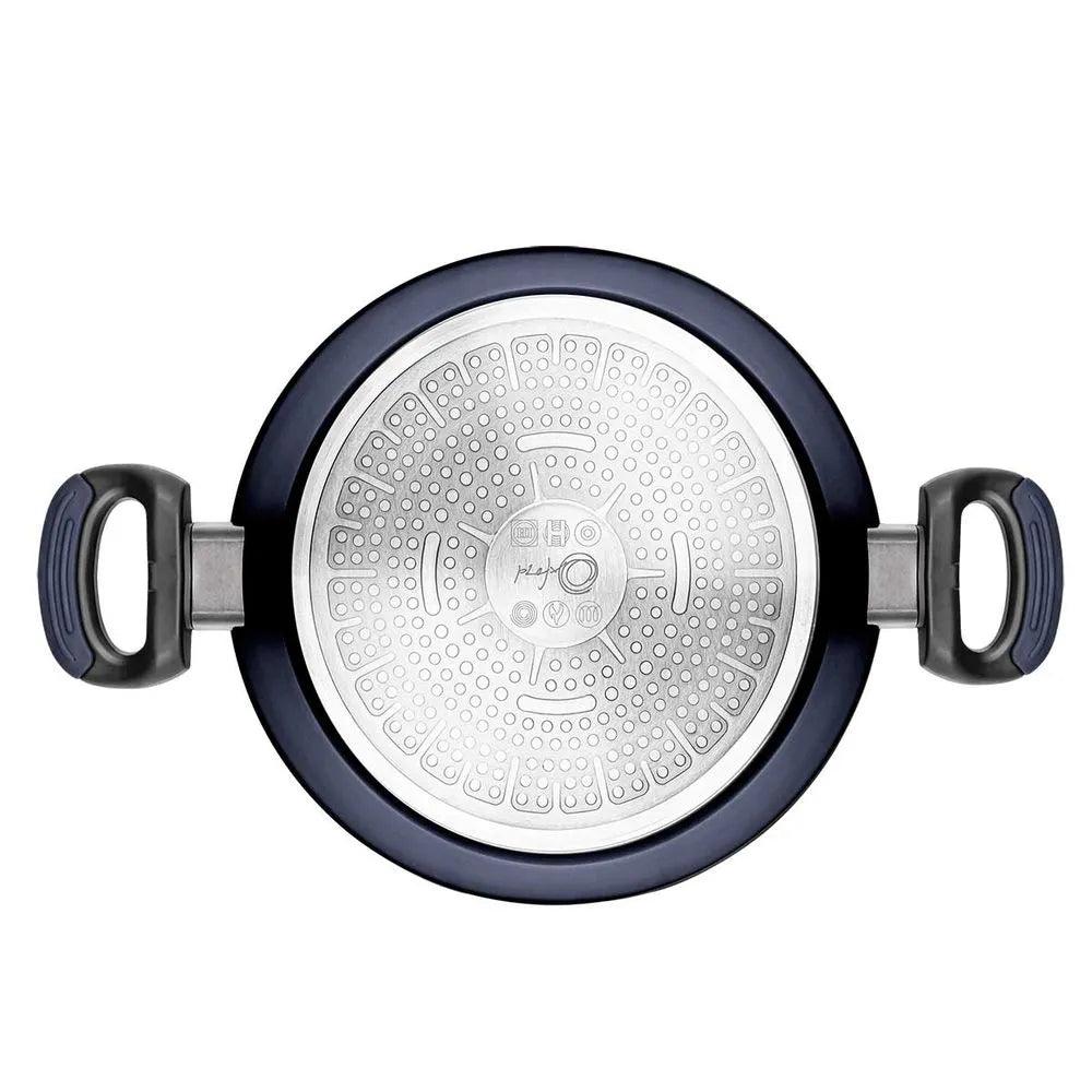 CAÇAROLA ANTIADERENTE PARA INDUÇÃO 28 CM EVERYDAY AZUL - Casa Amarela