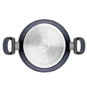 CAÇAROLA RASA ANTIADERENTE PARA INDUÇÃO 28 CM EVERYDAY AZUL - Casa Amarela