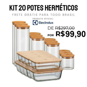 20 Potes Herméticos Compre 10 e Ganhe 10 Promoção Exclusiva 2024 - Organização e Frescor Garantidos! - Casa Amarela