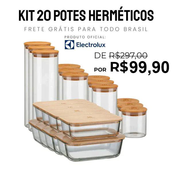 20 Potes Herméticos Compre 10 e Ganhe 10 Promoção Exclusiva 2024 - Organização e Frescor Garantidos! - Casa Amarela
