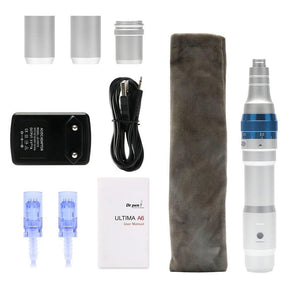 Dr.Pen® A6 Wirelles(Sem Fio) - Caneta DermaPen Microagulhamento Profissional 2 Cartuchos - Casa Amarela