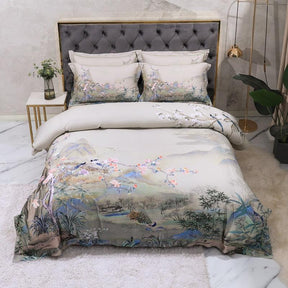 Conjunto Roupas de Cama Luxurier 4 Peças em 100% Algodão Egípcio 600 Fios - Casa Amarela