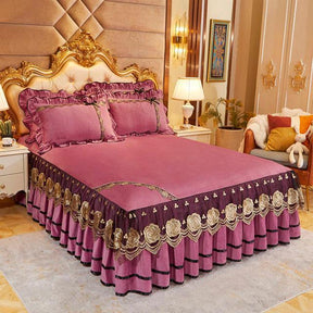 Jogo De Cama de Veludo Estilo Europeu - Golden Dream - Casa Amarela